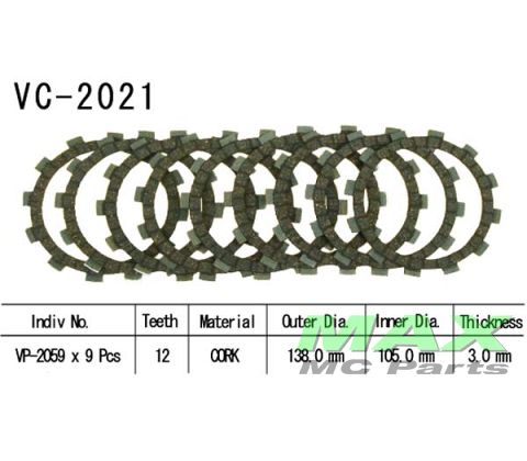 Koblingsplader(9) YAMAHA YZ250F WR250F