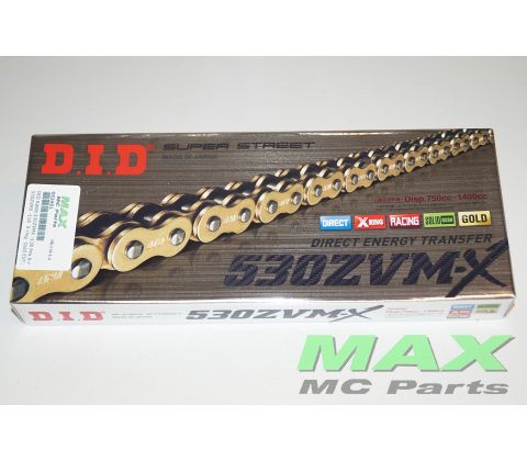 DID Kæde 530ZVMX -122 Pro X-ring GULD