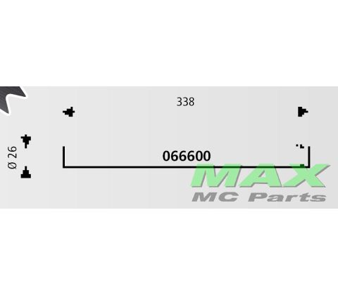 Gaffelben (enkelt) 26mm x 338mm