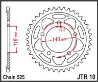 JT Bagkædehjul - JTR10.45 BMW S1000RR 19