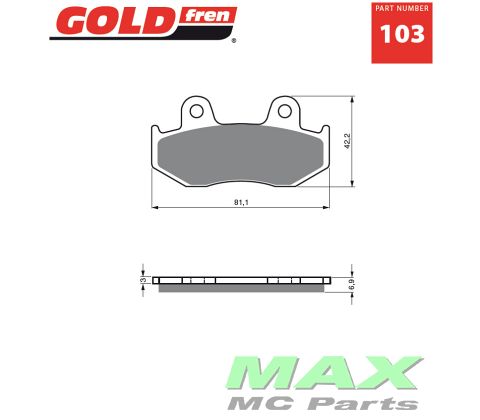 Gold-Fren Bremseklod SINTER 103AD FRONT