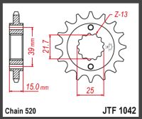 JT Forkædehjul - JTF1042.14