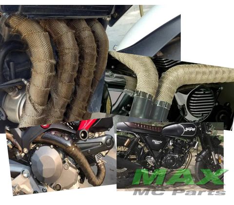 WRAP EXHAUST *WHITE* 2M+2xCLAMP