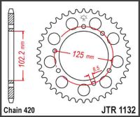 JT Bagkædehjul - JTR1132.48 RIEJU 50RR