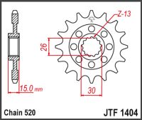 JT Fortandhjul-JTF1404.16 BMW #520 CHAIN