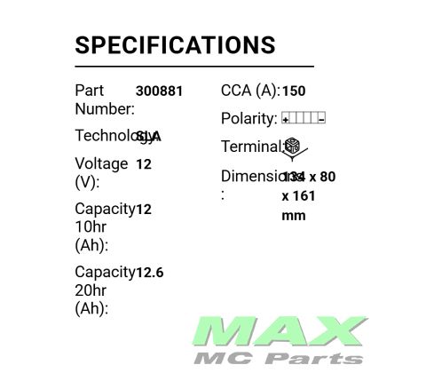BS BATTERI *SLA* BB12A-A/YB12A-A /B
