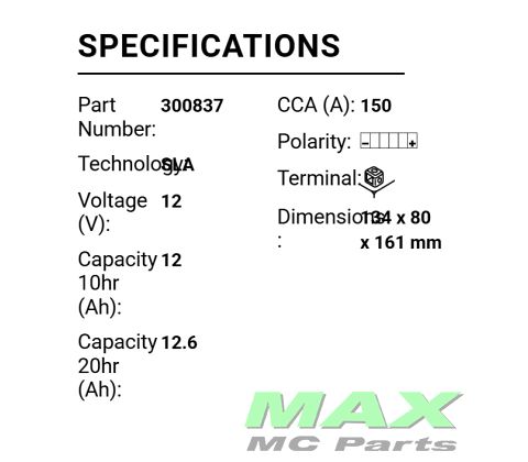 BS BATTERI *SLA* BB12AL-A2/YB12AL-A2