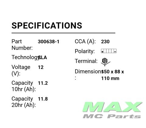 BS BATTERI *SLA* BTZ14S-BS/YTZ14S-BS