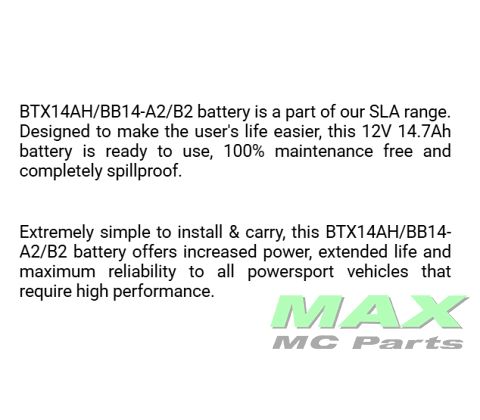 BS BATTERI*SLA-MAX*BTX14AH-BS YTX14AH-BS