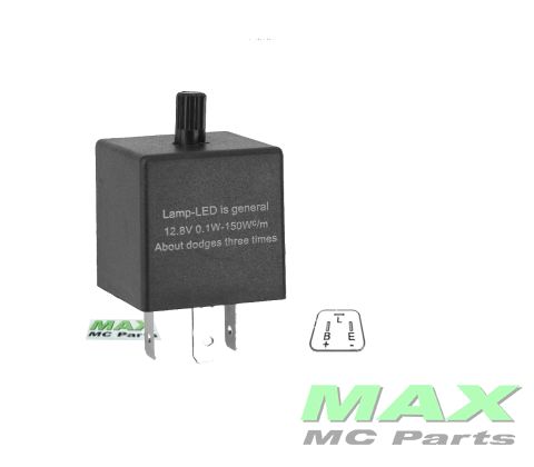 Blinkrelæ Elektronisk LED 12V 3-POL