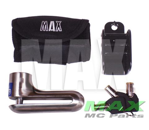 Skivebremselås rustfri 9,0mm m/beslag