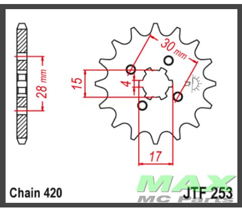 Fortandhjul 253/12T JTF253.12 CD50