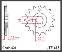 Forkædehjul JTF413.14 - SUZUKI RM80 86-8