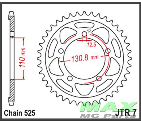 JT Bagkædehjul - JTR7.45  BMW S1000 XR