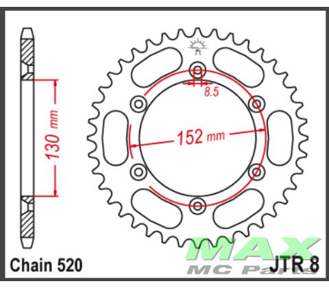 JT Bagkædehjul - JTR8.48 BMW G450 08-10