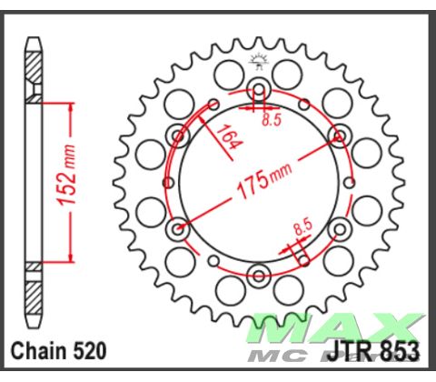 JT Bagkædehjul  - JTR853.50  STEEL