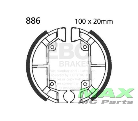 EBC brake shoe set*REAR* 886 PIAGGIO