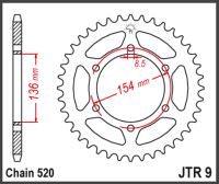 JT Bagkædehjul - JTR9.47 BMW