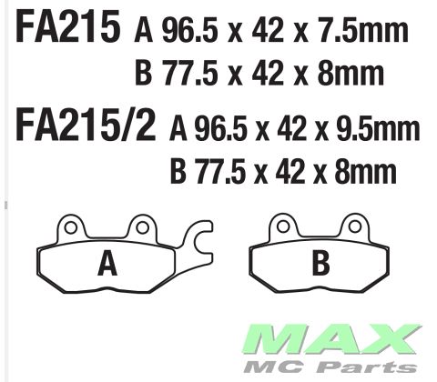 EBC Disc pad *REAR* FA215/2 TRIUMPH