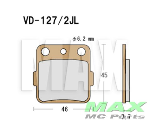 VESRAH Bremseklodser VD127/2JL