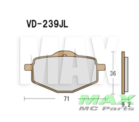 VESRAH Bremseklodser SinterMetalVD239JL 