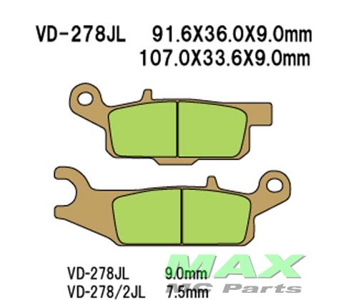 VESRAH Bremseklodser VD278JL