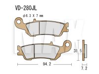 VESRAH Bremseklodser VD280JL