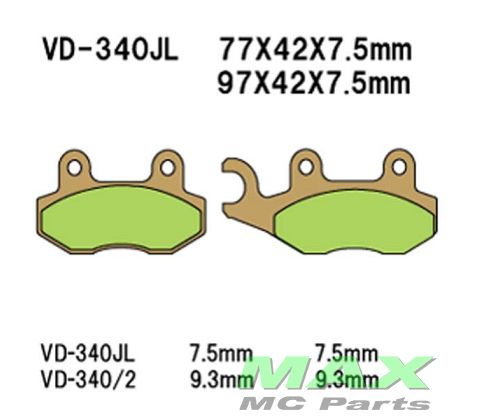 VESRAH Bremseklodser VD340SJL