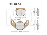 VESRAH Bremseklodser VD342JL