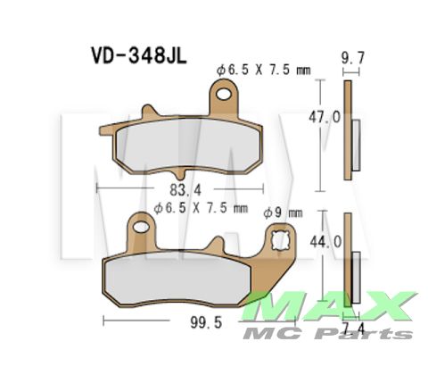 VESRAH Bremseklodser REAR VD348JL