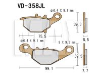 VESRAH Bremseklodser REAR VD358JL SINTER