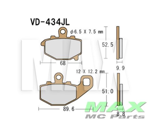 VESRAH Sinter klodser VD434JL REAR