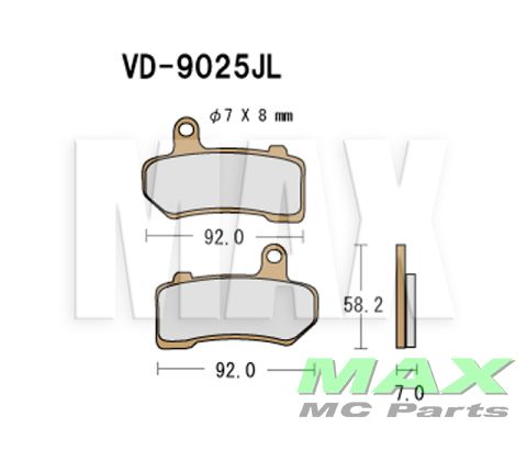 VESRAH Bremseklodser VD9025JL